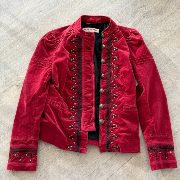 Free People Rio Red Velvet Top - Rio Red - Picture 3 of 5